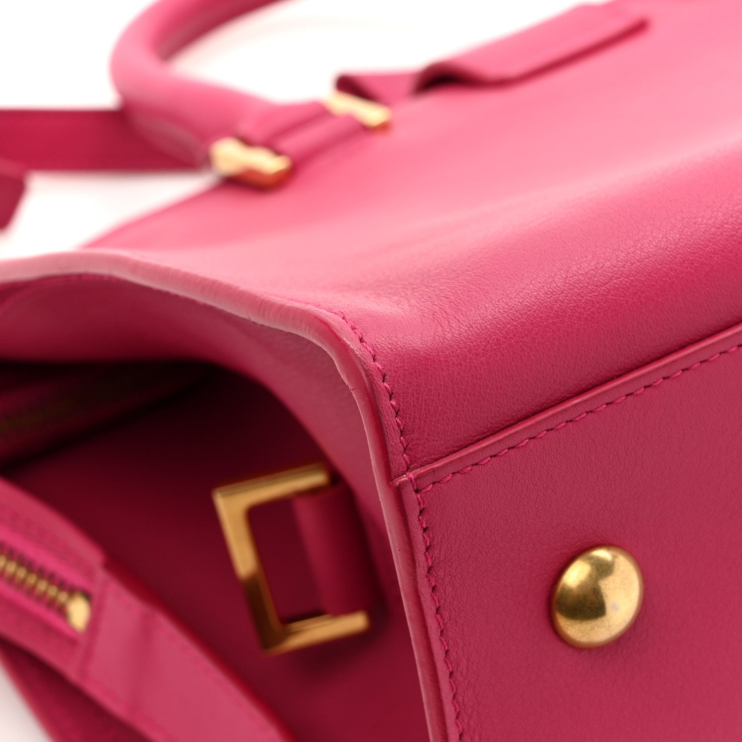 Saint Laurent Calfskin Small Classic Y Cabas Fuchsia 13 of 14