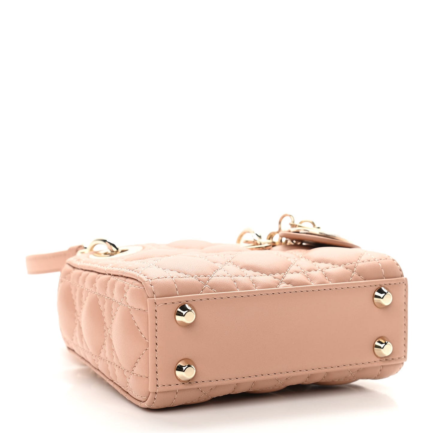 Lambskin Cannage Micro Lady Dior Rose Des Vents