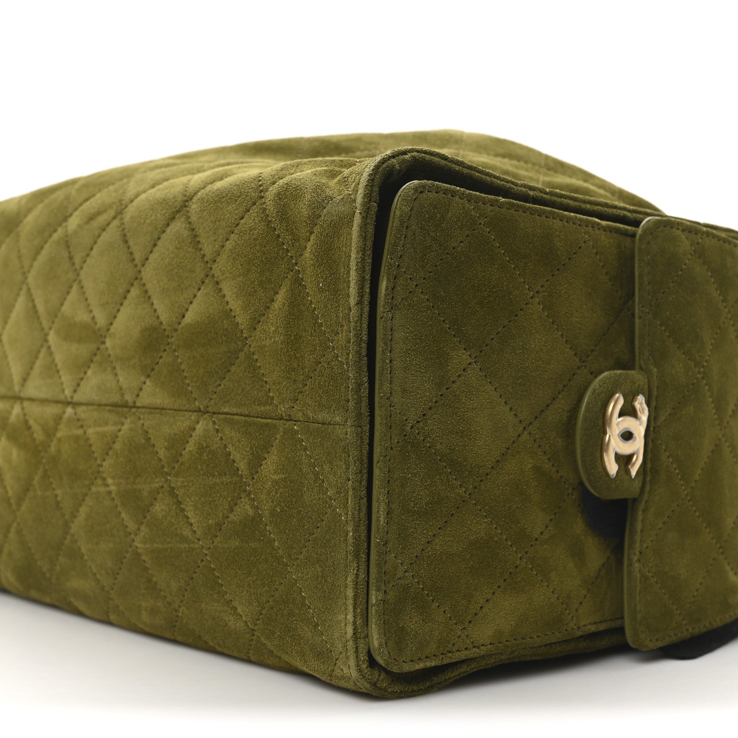 Chanel Suede Quilted Medium Chanel 25 Handbag Khaki 1738875
