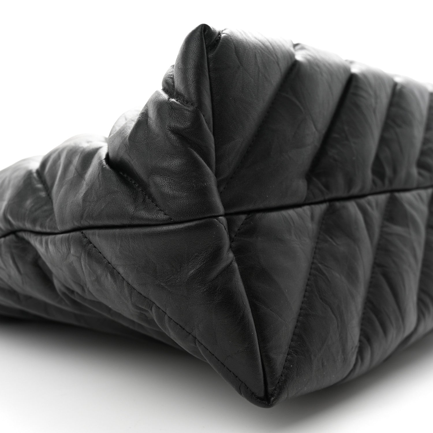 Balenciaga Crushed Calfskin Quilted Matte Black Hardware Large Crush Carry All Tote Bag Black 8 of 9