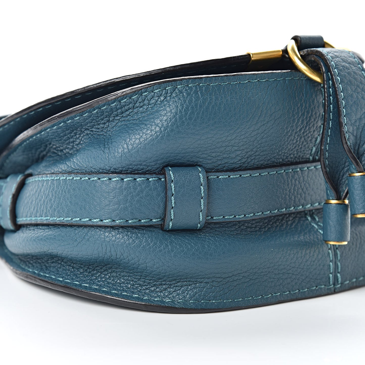 Calfskin Mini Marcie Round Crossbody Bag Teal