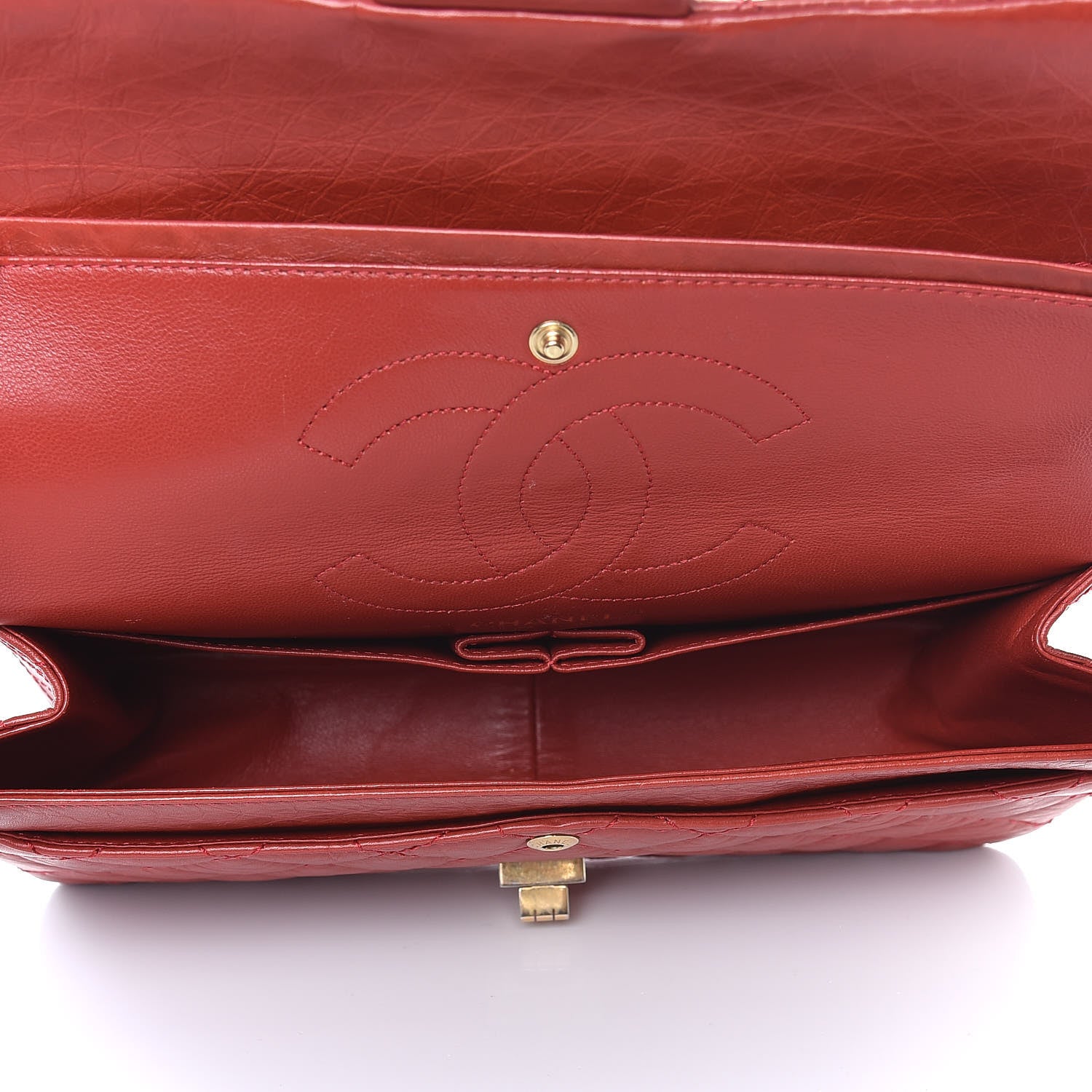 Chanel Aged Calfskin Quilted 2.55 Reissue 226 Flap Red 5 of 14