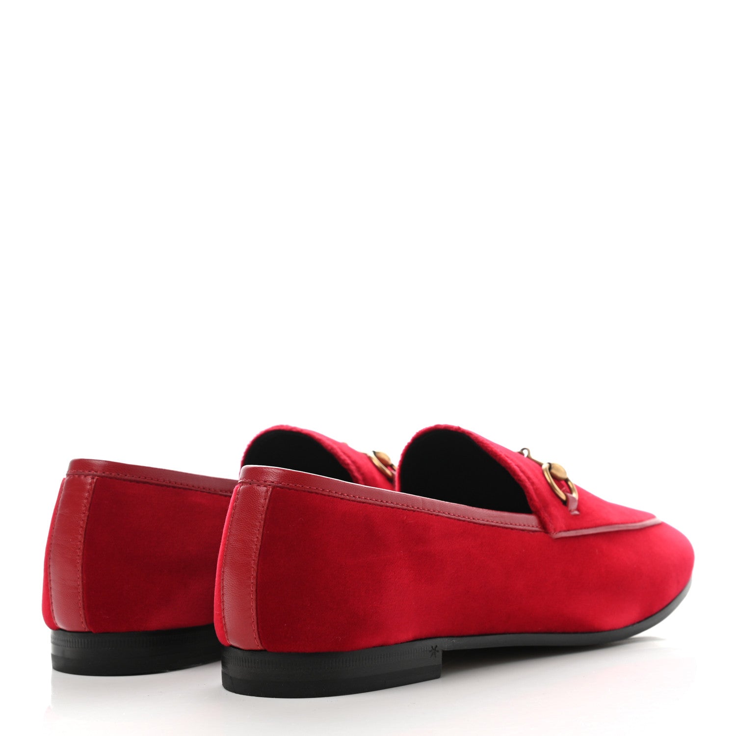 Gucci Velvet Horsebit Womens Jordaan Loafers 39 Hibiscus Red 4 of 10