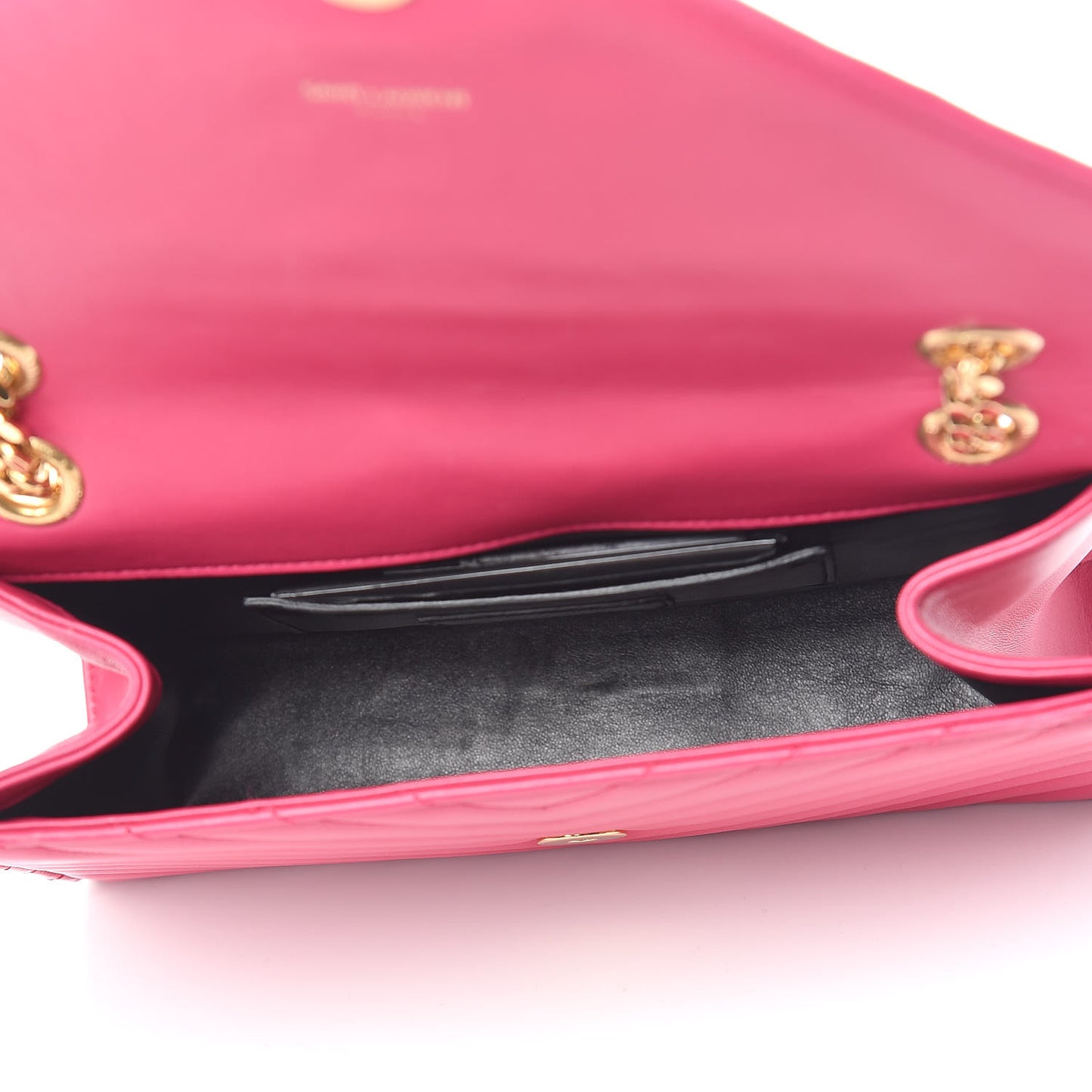 Lambskin Matelasse Medium Monogram Satchel Fuchsia