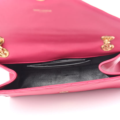 Saint Laurent Lambskin Matelasse Medium Monogram Satchel Fuchsia 7 of 10