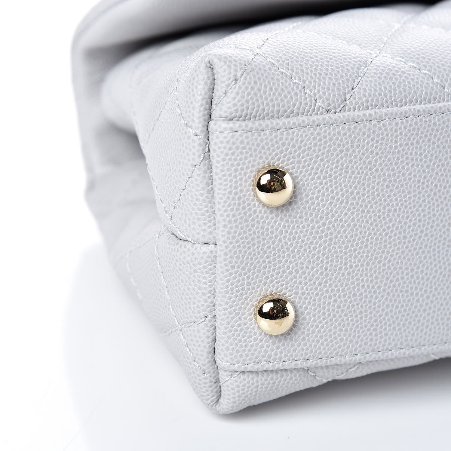 Chanel Caviar Quilted Mini Coco Handle Flap Light Grey 5 of 12