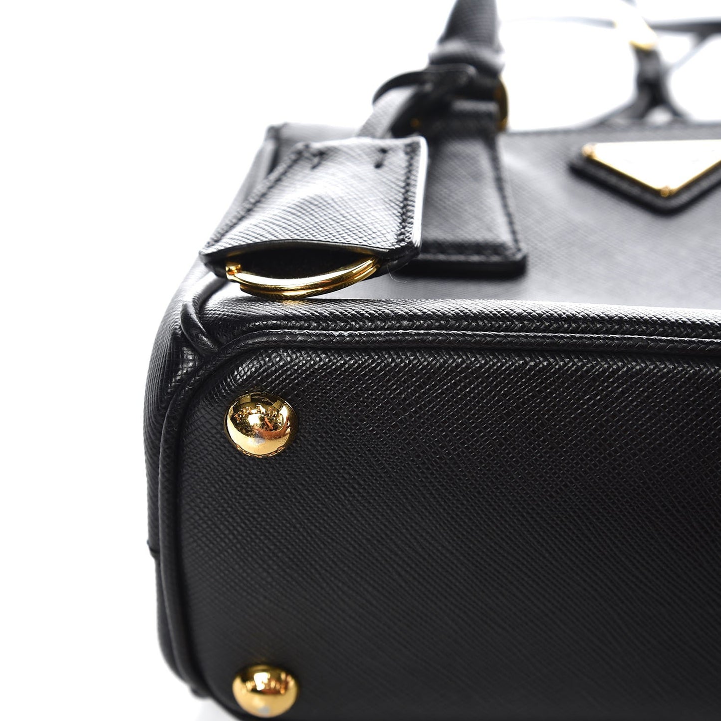 Saffiano Micro Galleria Double Zip Tote Nero Black