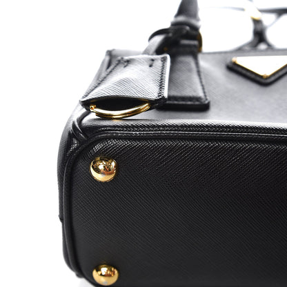 Prada Saffiano Micro Galleria Double Zip Tote Nero Black 8 of 9