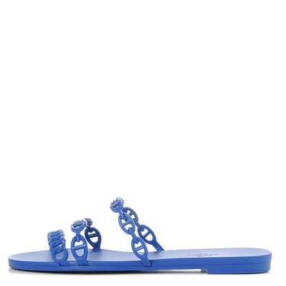 Hermes Rubber Chaine d'Ancre Rivage Sandals 39 Bleu Smalt 1 of 8