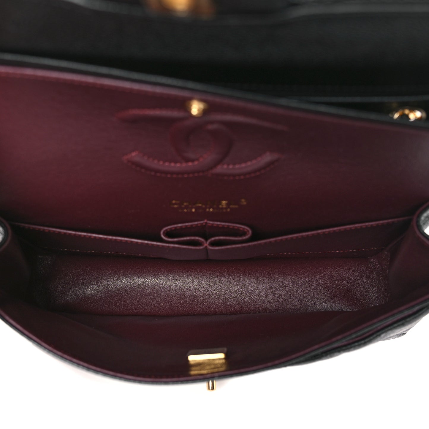 Caviar Quilted Medium Double Flap Black