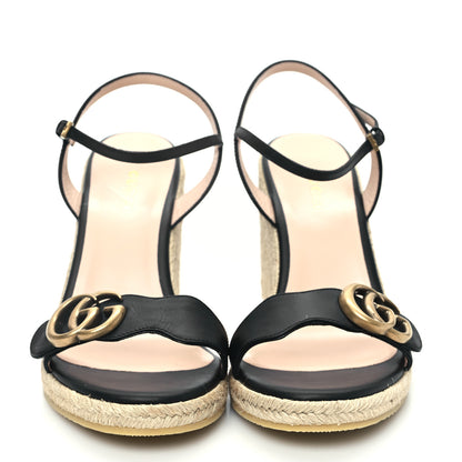 Gucci Galassia Aitana Espadrille 10/95mm Wedge Sandals 36 Black 2 of 10