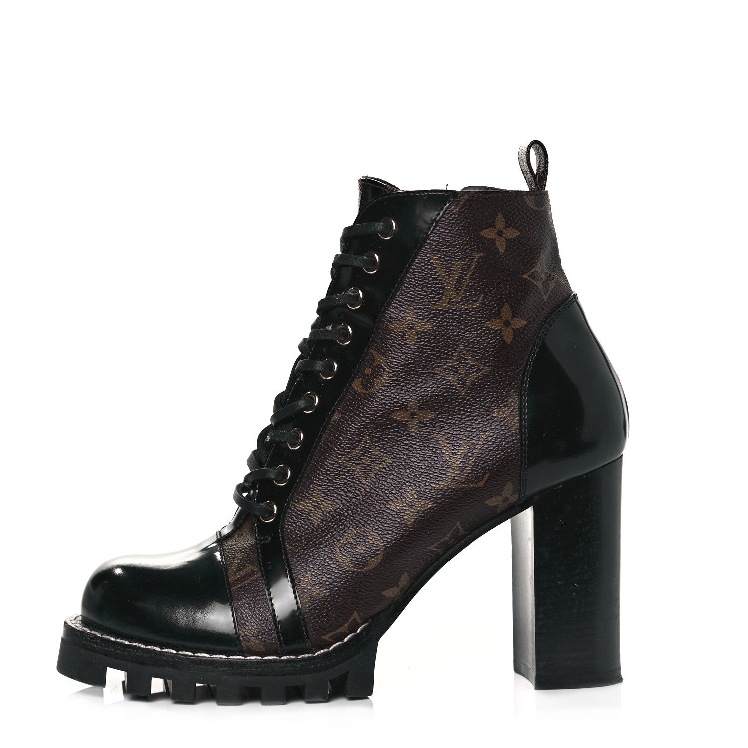 Louis Vuitton Patent Calfskin Monogram Star Trail Ankle Boots 41 Black 1 of 9
