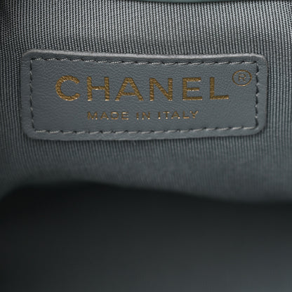 Chanel Crumpled Calfskin Coco Pleats Drawstring Bag Blue 6 of 11