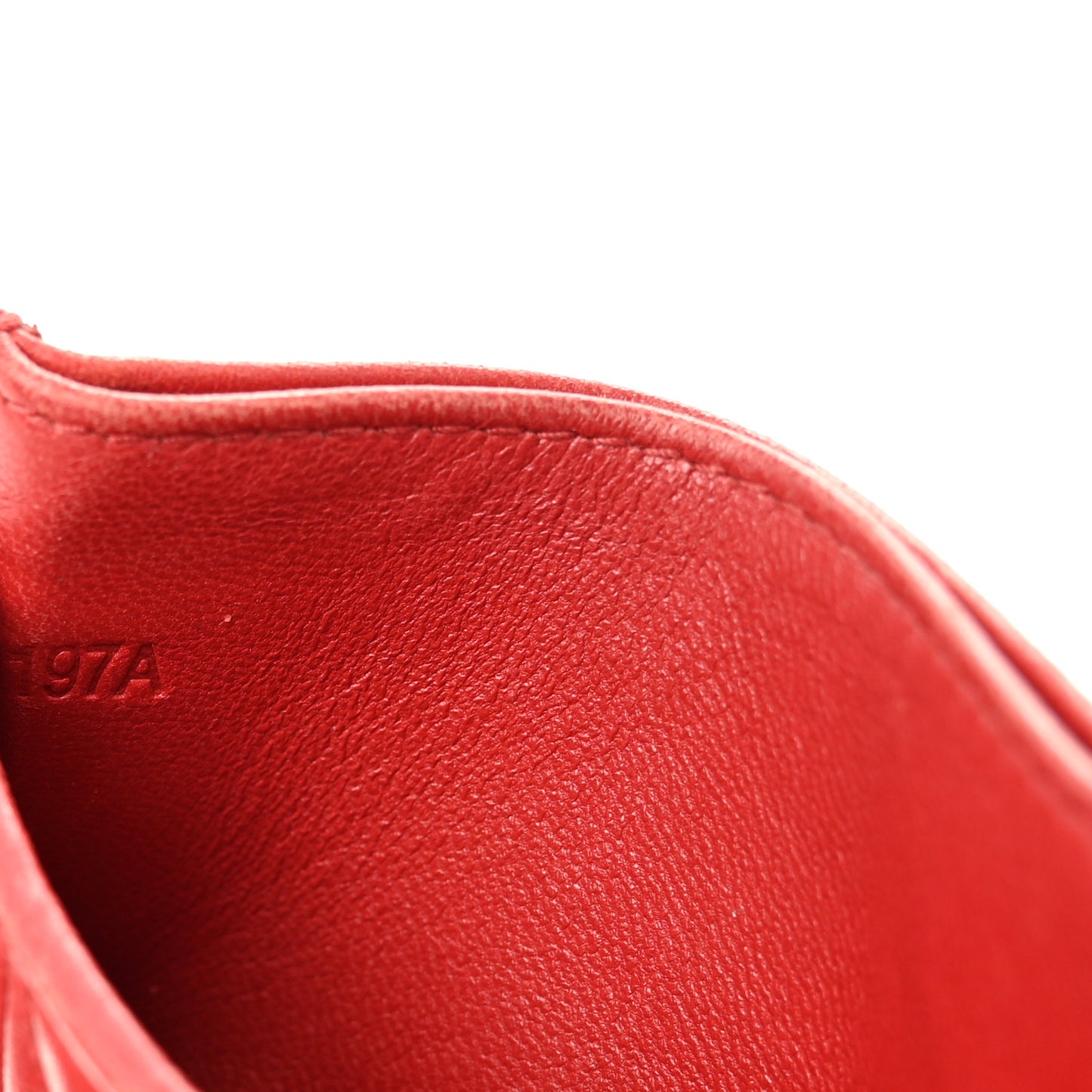 Nappa Matelasse Card Holder Rosso