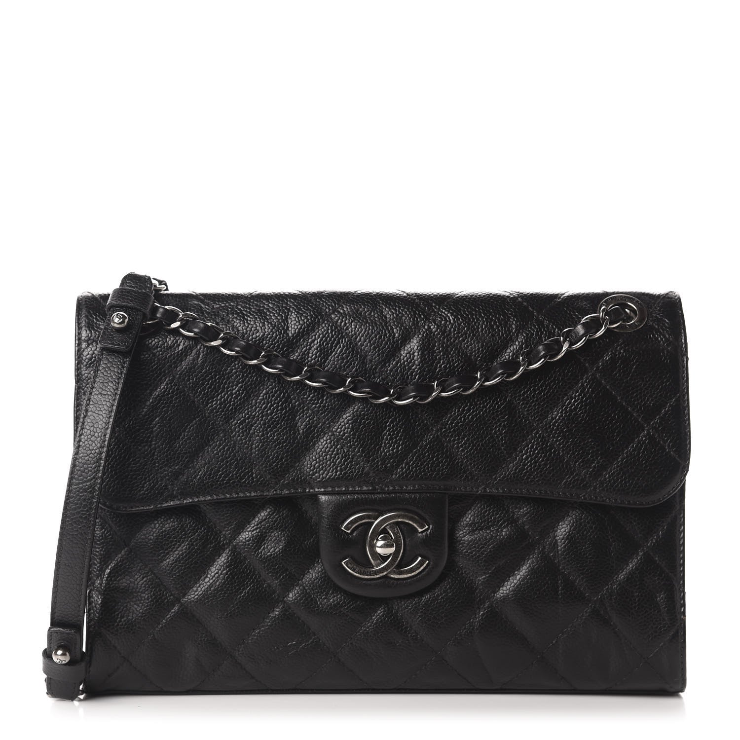 Chanel Crumpled Grained Calfskin Medium CC Crave Flap Black 1 of 10