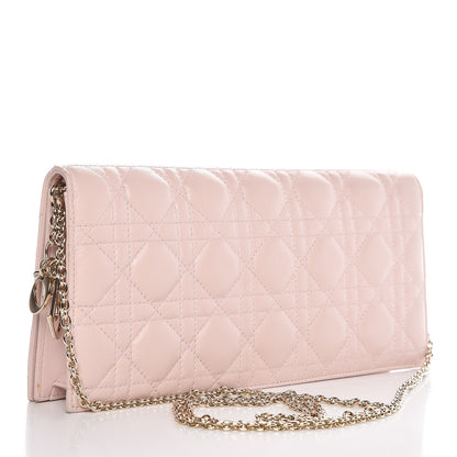 Christian Dior Lambskin Cannage Lady Dior Convertible Clutch Pink 3 of 11