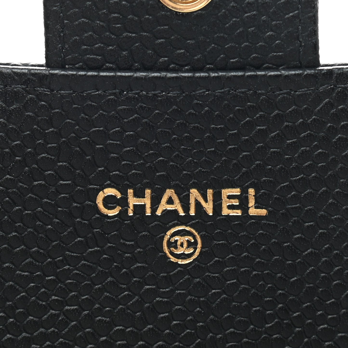 Caviar Quilted Large Gusset Flap Wallet Black