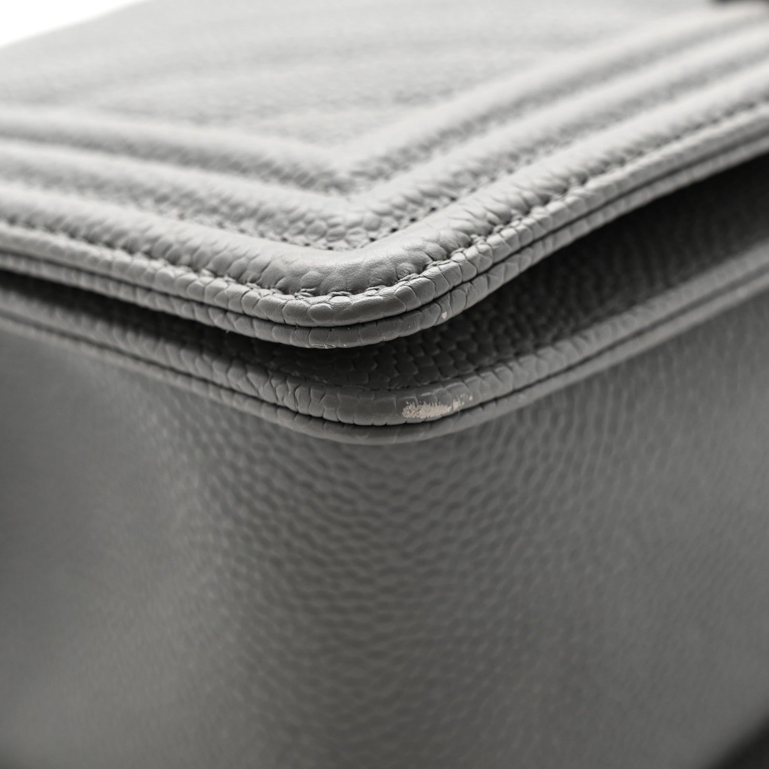 Chanel Caviar Chevron Quilted Medium Boy Flap Grey 10 of 14