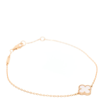 Van Cleef & Arpels 18K Yellow Gold Mother of Pearl Sweet Alhambra Bracelet 1 of 5