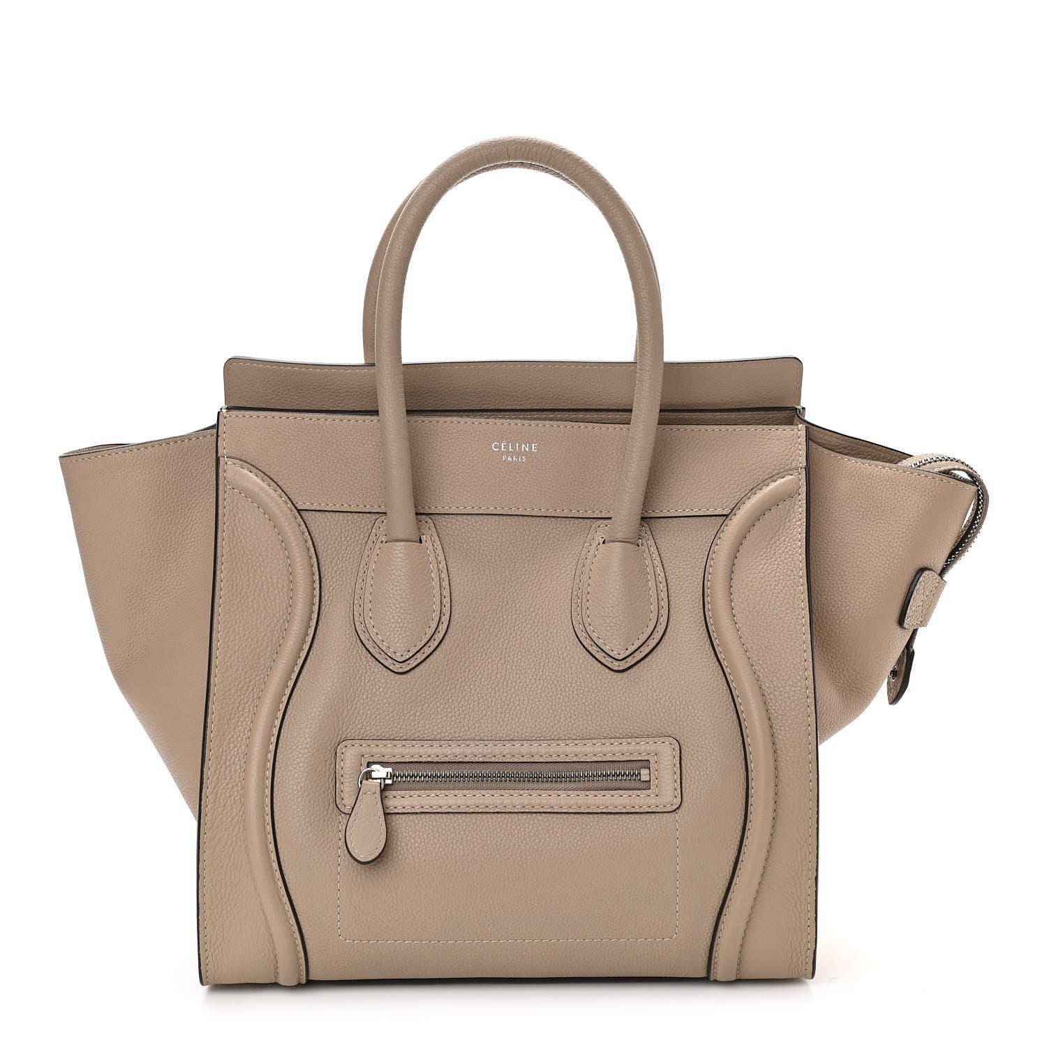 Celine Drummed Calfskin Mini Luggage Dune 1 of 10
