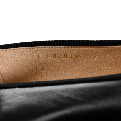 Chanel Lambskin Patent Cap Toe CC Ballerina Flats 37 Black 8 of 11