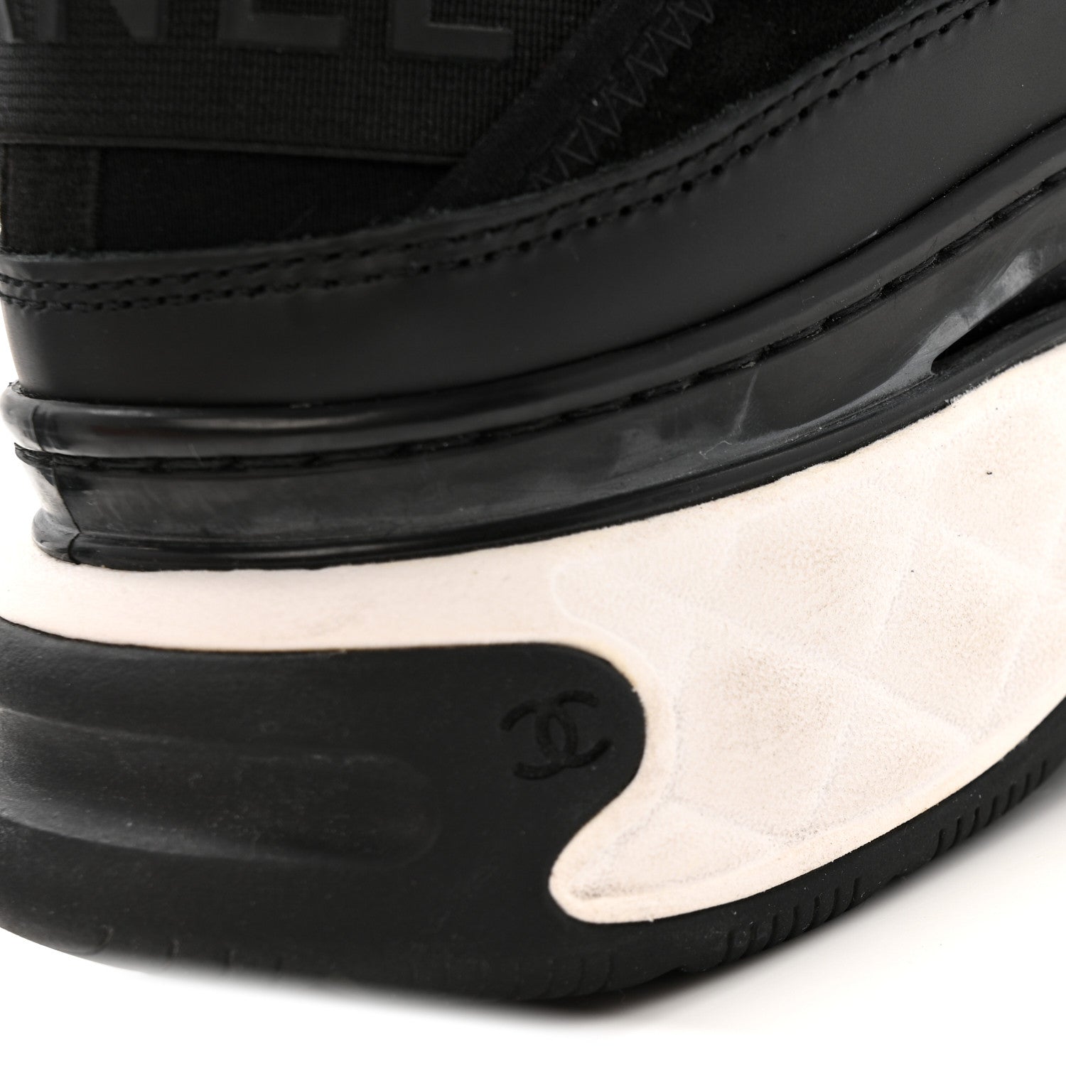 Chanel Velvet Calfskin Mixed Fibers CC Sneakers 38 Black 10 of 12