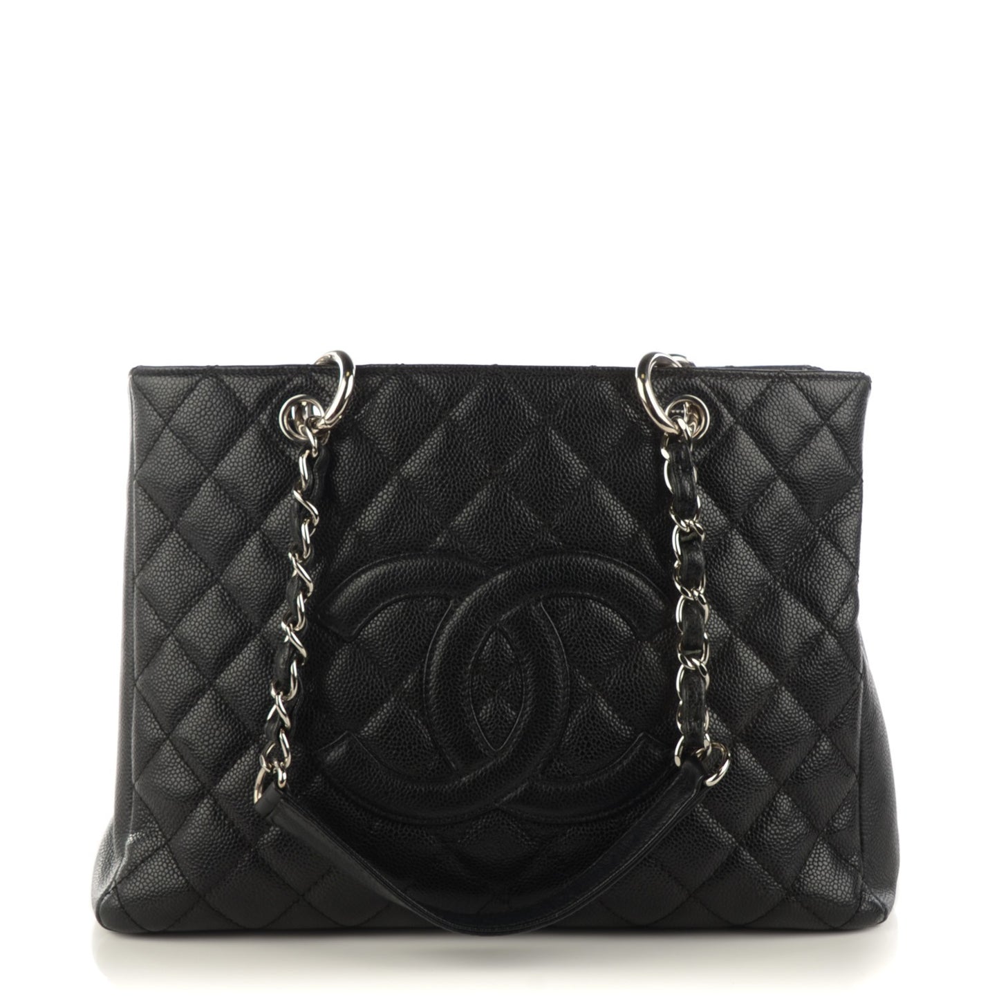 Caviar Quilted Grand Shopping Tote GST Black