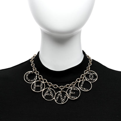Chanel Lambskin Chain Logo Short Necklace Gold Black 3 of 5