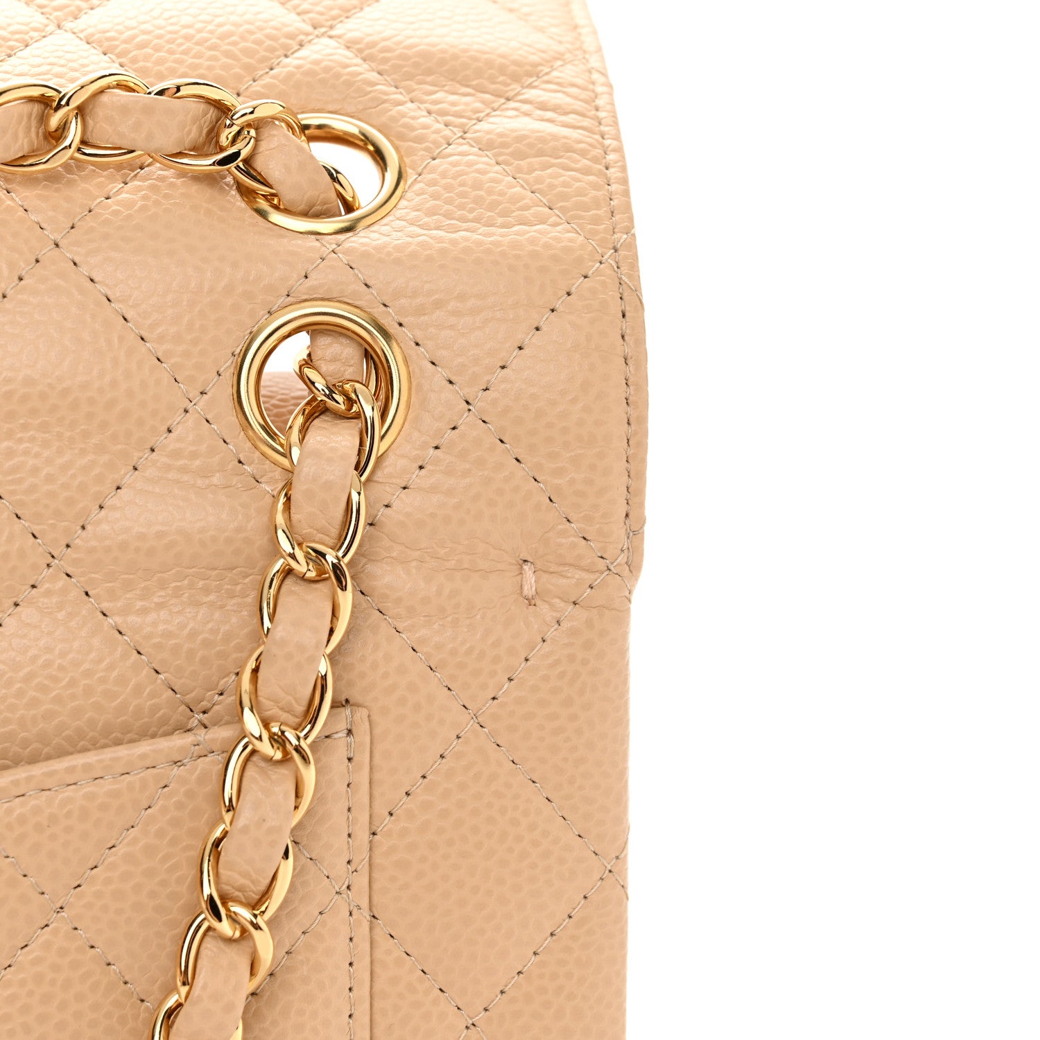 Chanel Caviar Quilted Small Double Flap Beige 13 of 16