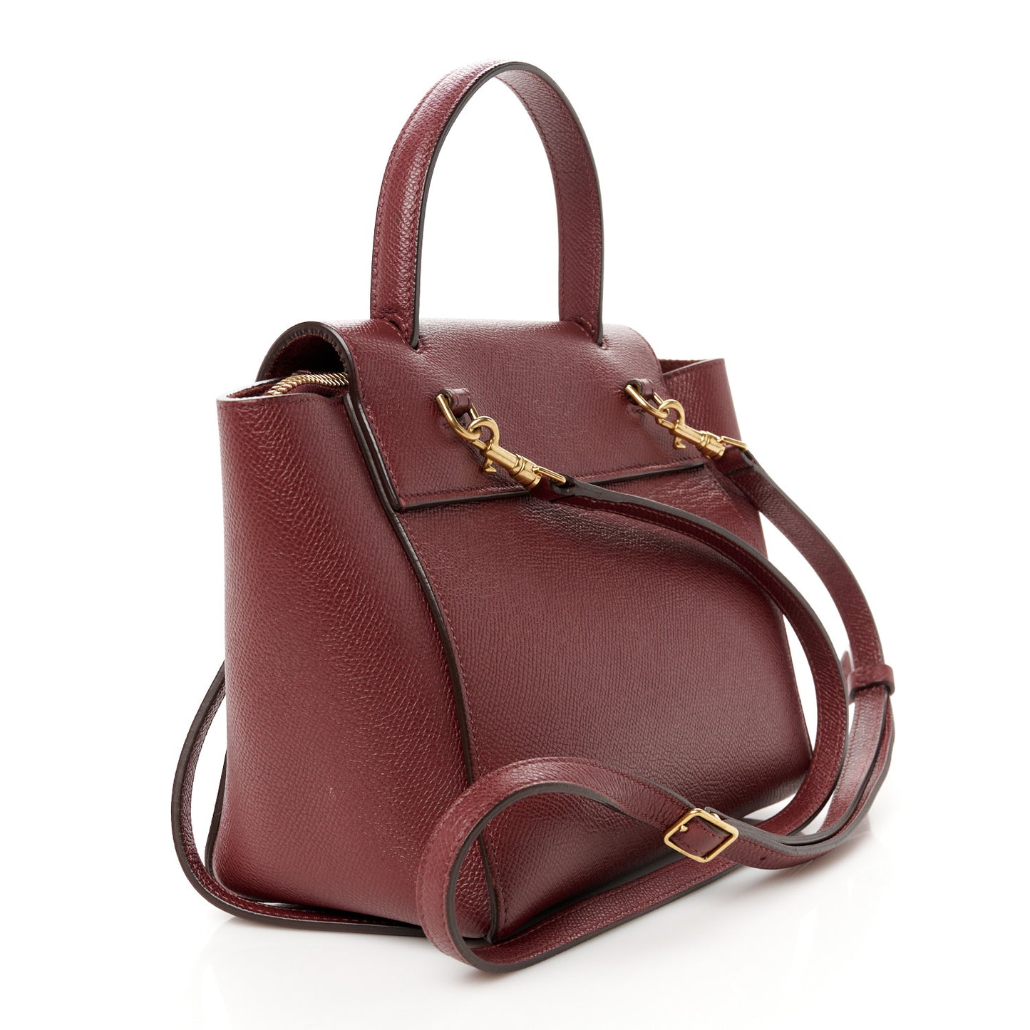 Grained Calfskin Nano Belt Bag Light Burgundy