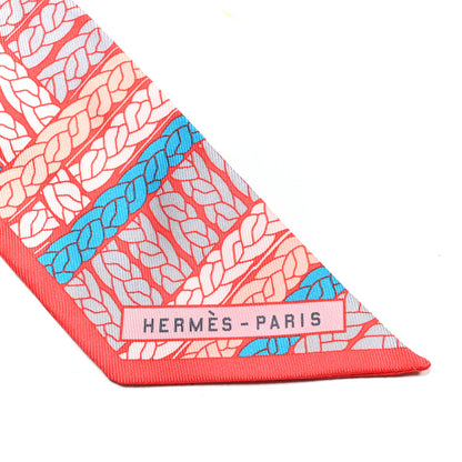 Hermes Silk Tresses H Twilly Bleu Grenadine 3 of 4