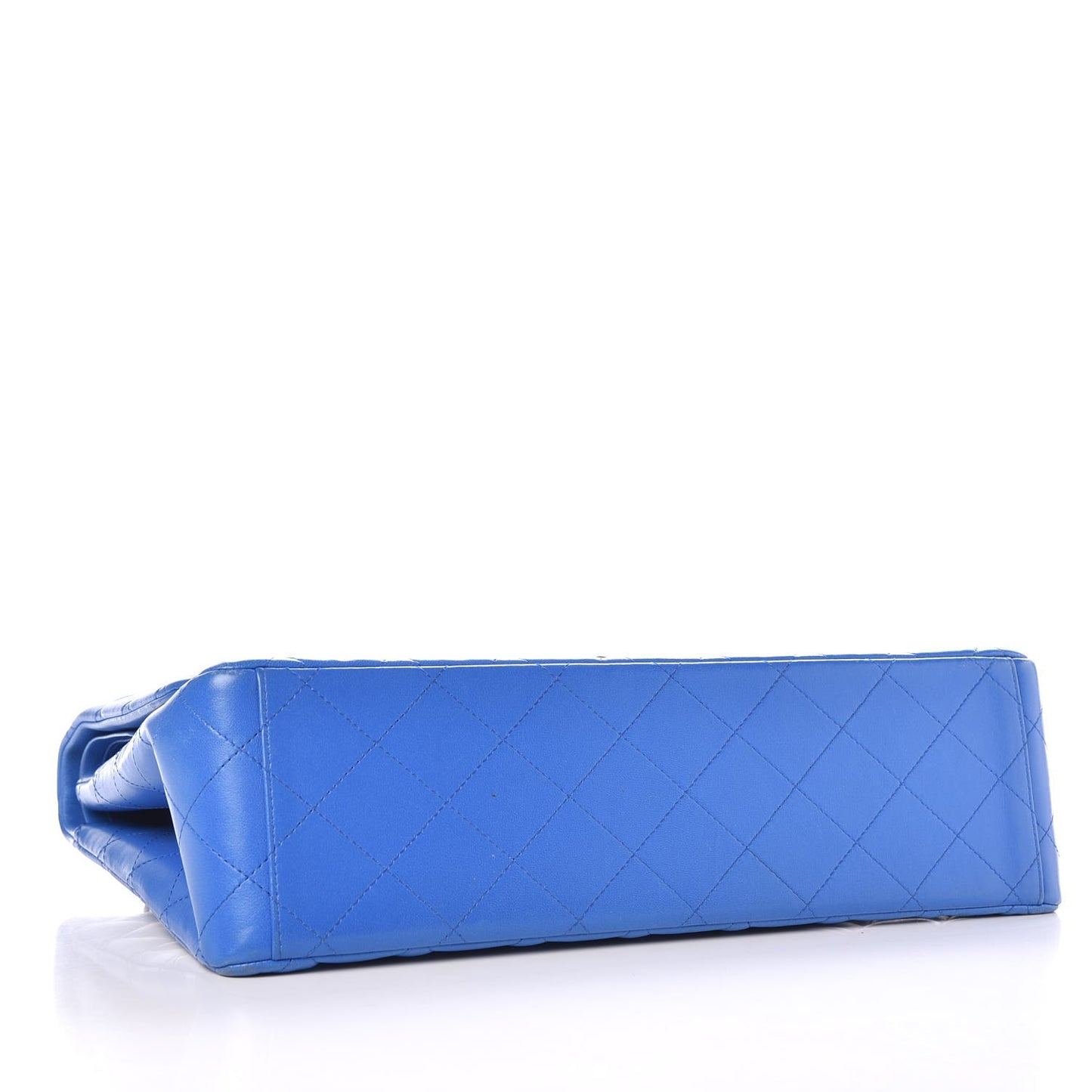 Lambskin Quilted Maxi Double Flap Blue