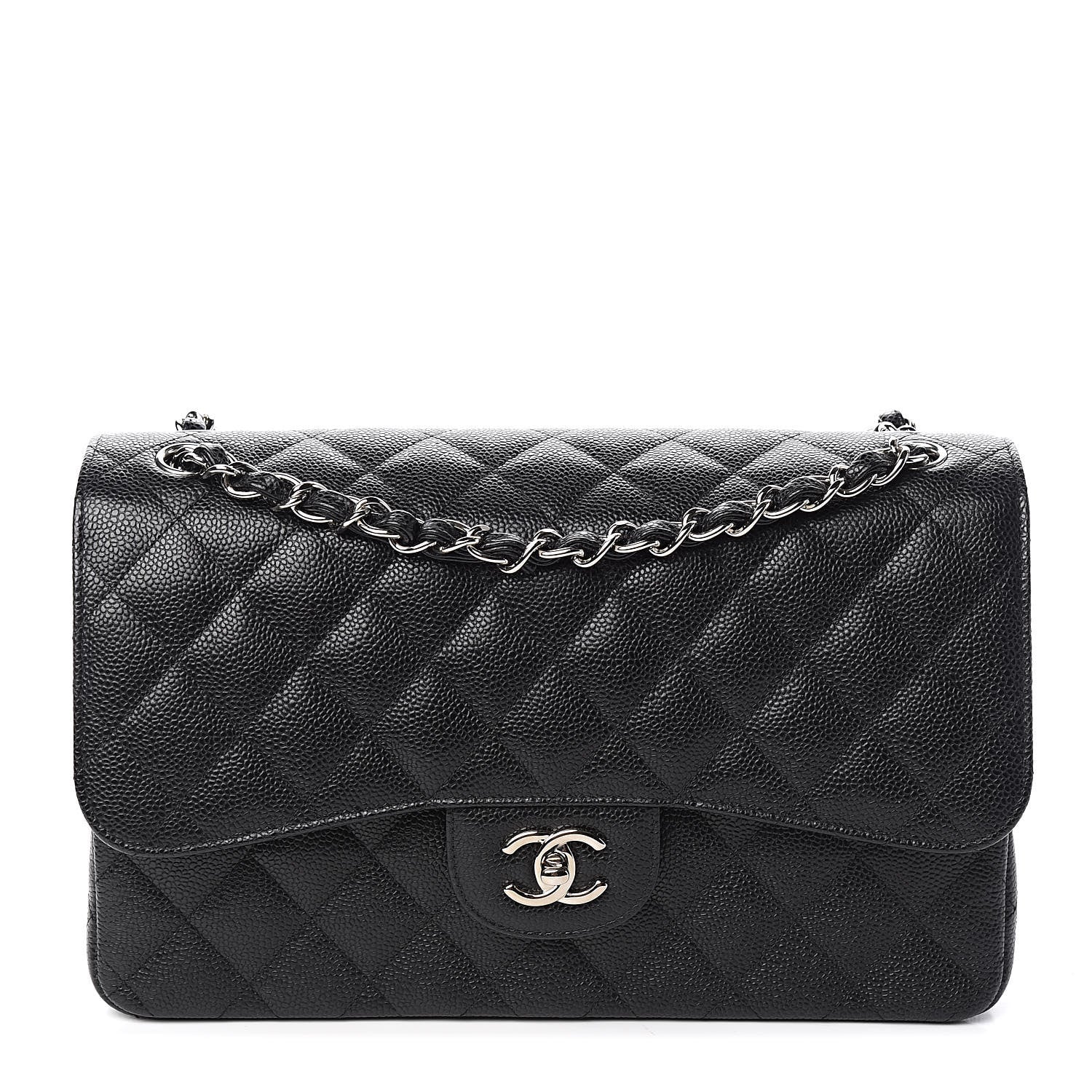Chanel Caviar Quilted Jumbo Double Flap Black 1 of 13