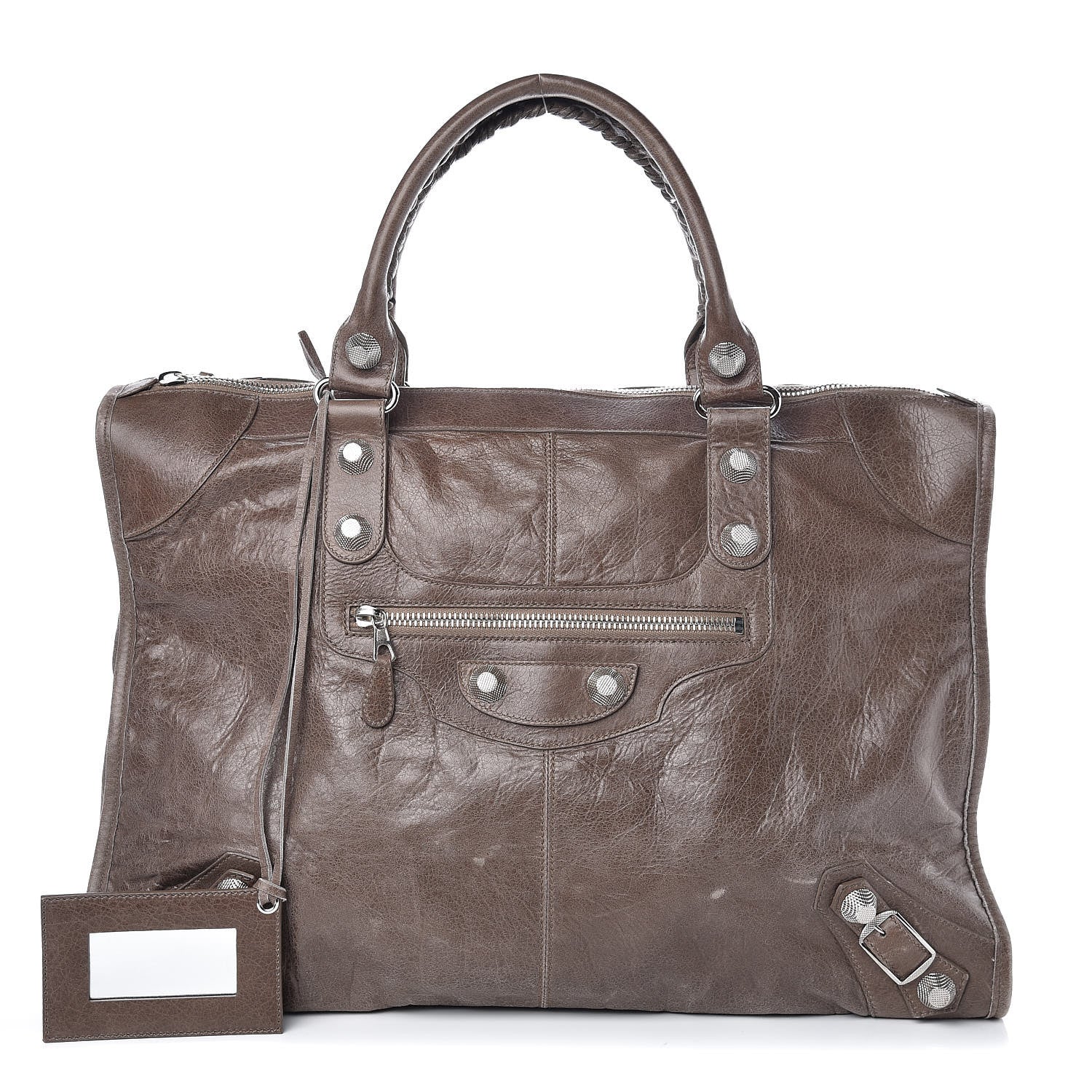 Balenciaga Agneau Giant 21 Silver Hardware Weekender Noix 1 of 12