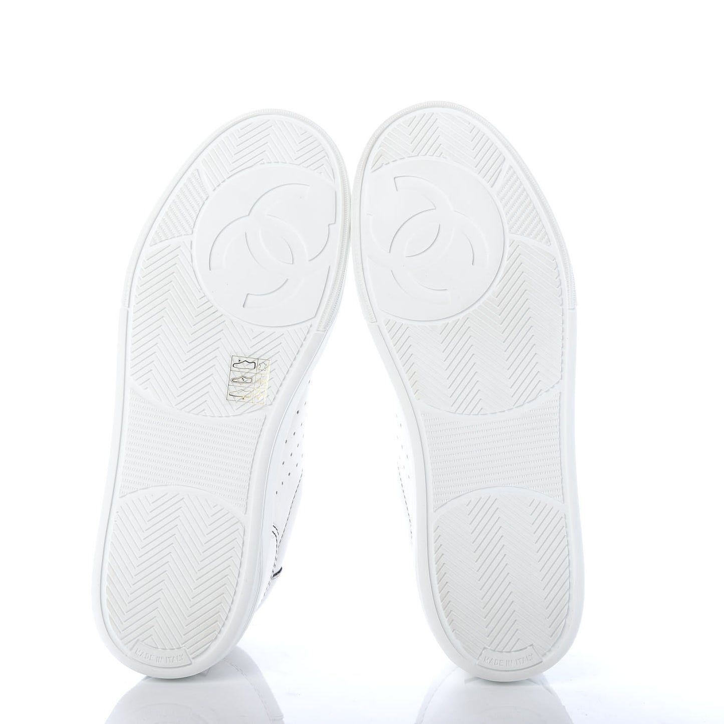 Calfskin Womens Logo Sneakers 39 White Black