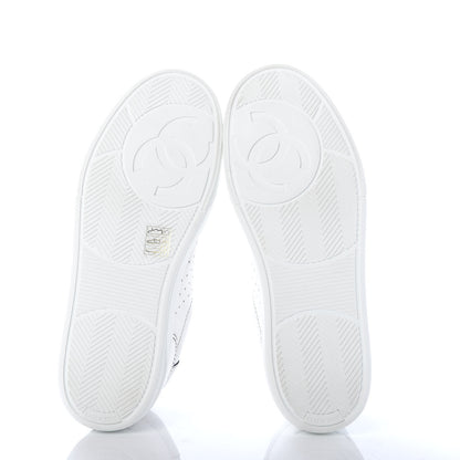 Chanel Calfskin Womens Logo Sneakers 39 White Black 6 of 11