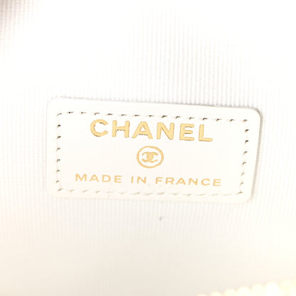 Chanel Lambskin Quilted CC In Love Heart Clutch With Chain White 5 of 9
