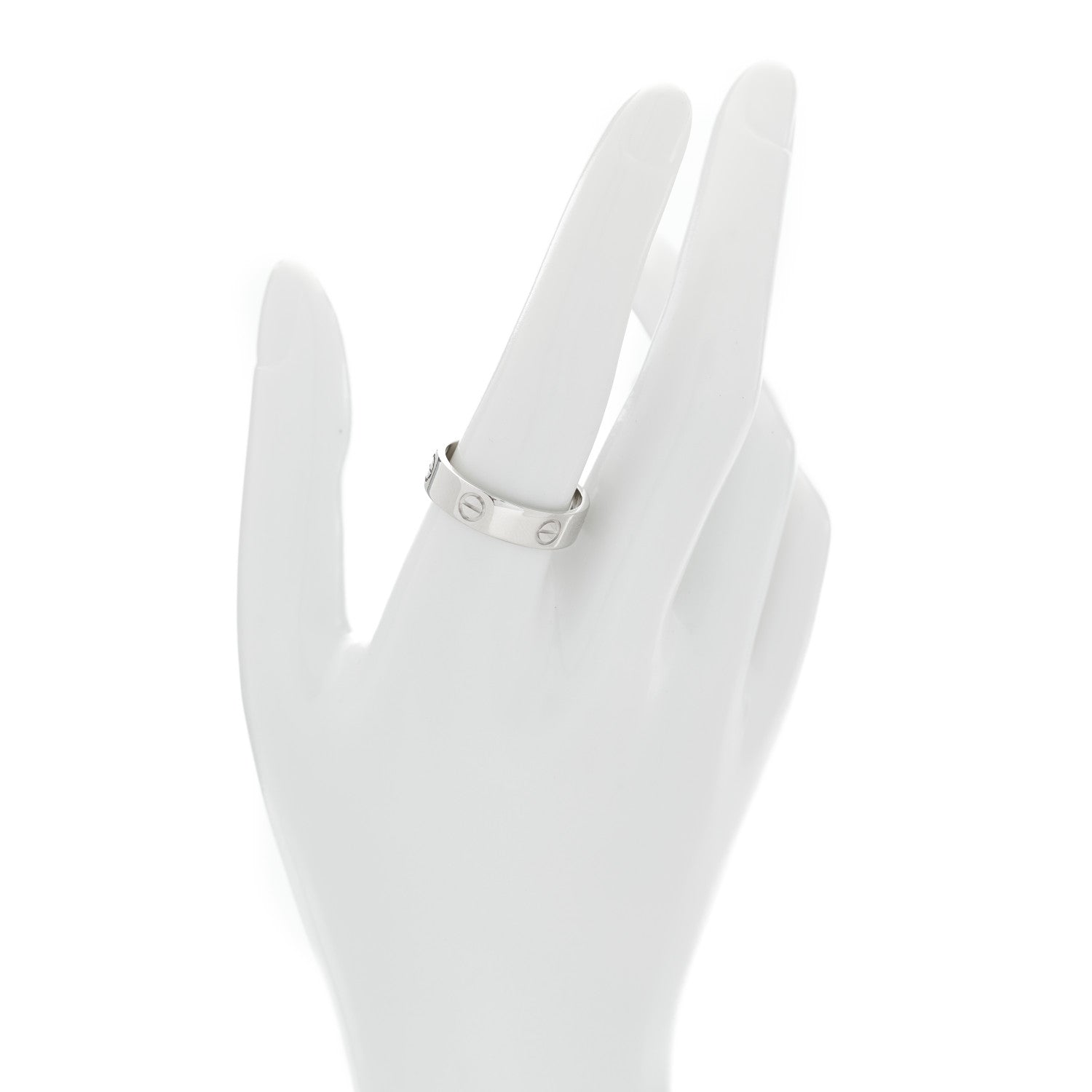 Cartier 18K White Gold 5.5mm LOVE Ring 61 9.5 2 of 6