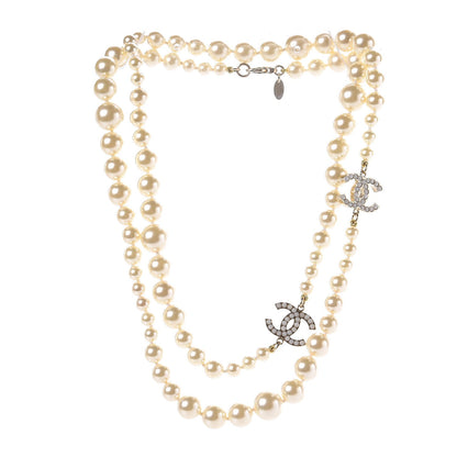 Chanel Graduated Pearl CC Long Necklace Gold 3 of 6