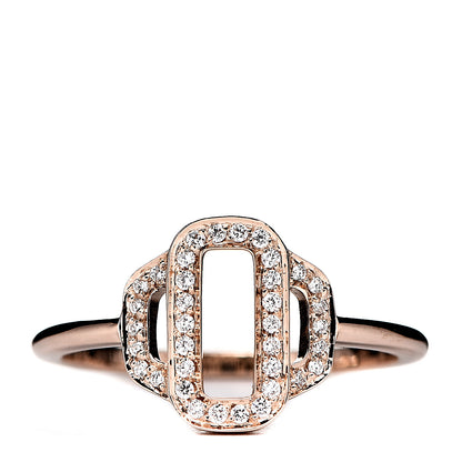 Hermes 18K Rose Gold Diamond Attelage Ring 52 6 1 of 5