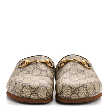 Gucci GG Supreme Monogram Miro Soft Calfskin Womens Horsebit Slippers 36 Beige Ebony New Acero 3 of 11