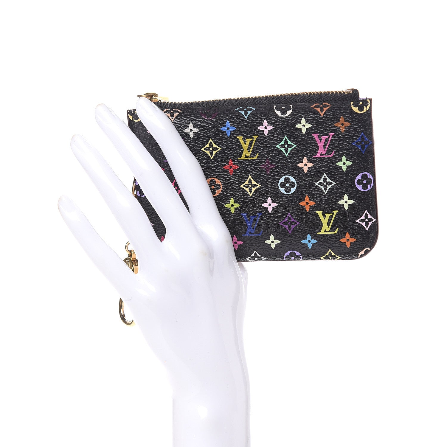 Louis Vuitton Monogram Multicolor Key Pouch Black Grenade 2 of 7