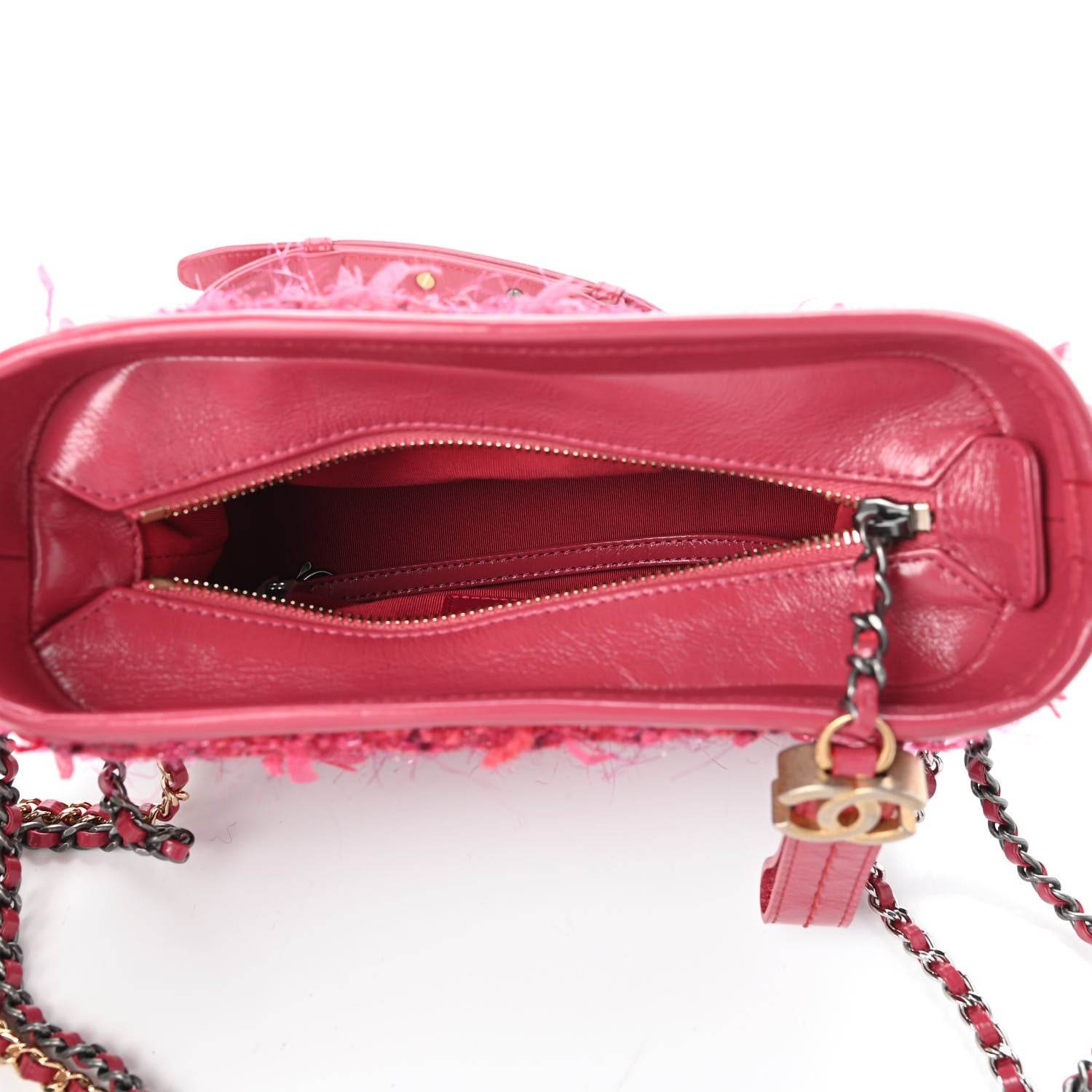 Chanel Tweed Calfskin Small Gabrielle Hobo Pink 5 of 10