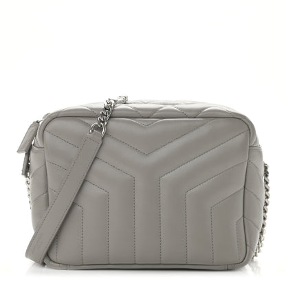 Saint Laurent Calfskin Y Quilted Monogram Small Loulou Bowling Bag Light Gray 1 of 16