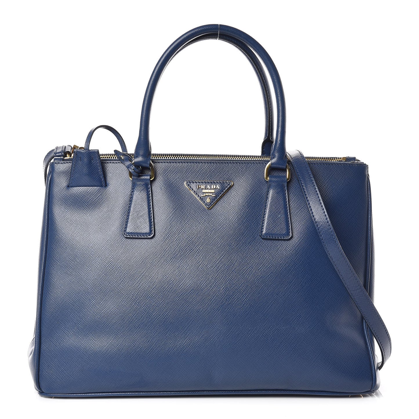 Saffiano Medium Galleria Double Zip Tote Bluette