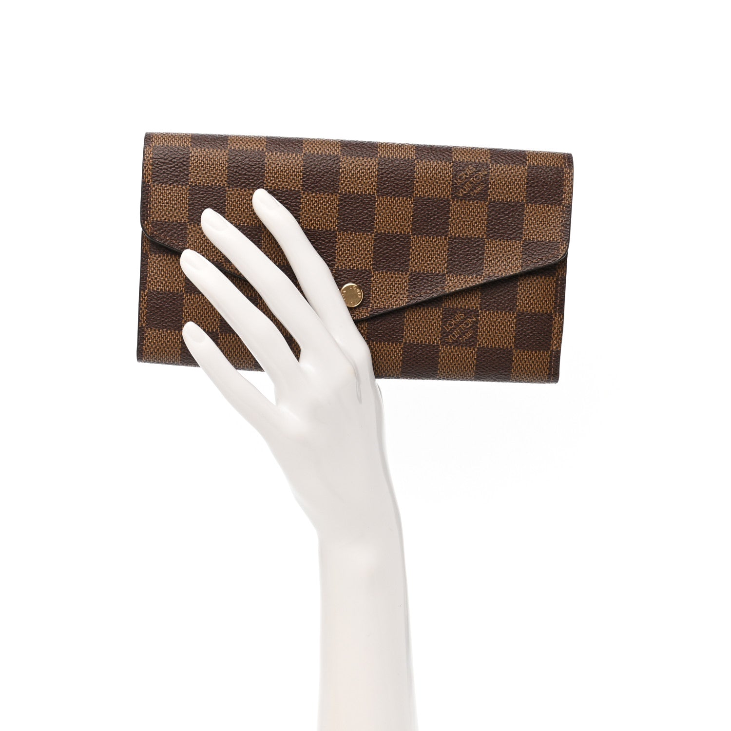 Louis Vuitton Damier Ebene Sarah Wallet NM Rose Ballerine 2 of 6
