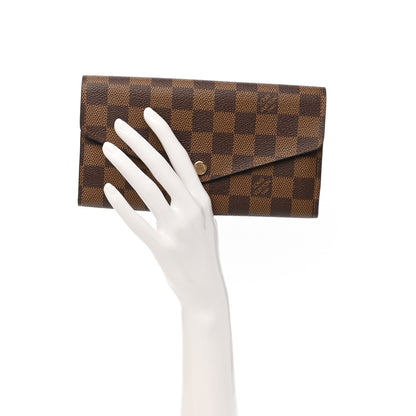 Louis Vuitton Damier Ebene Sarah Wallet NM Rose Ballerine 2 of 6