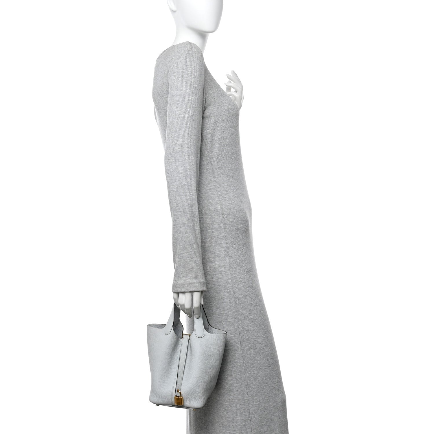 Hermes Taurillon Clemence Picotin Lock 18 PM Bleu Pale 2 of 12