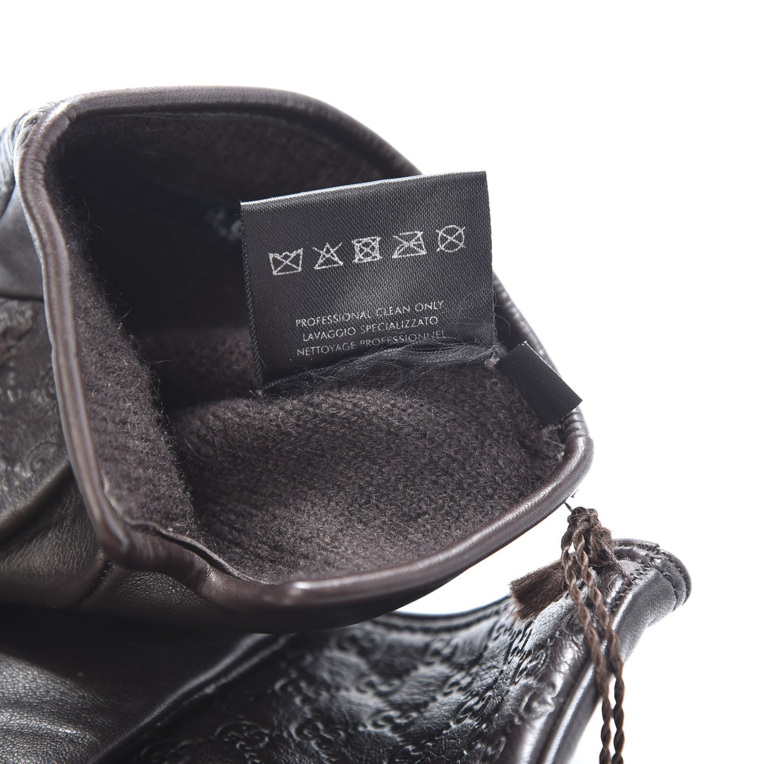 Gucci Nappa Microguccissima Gloves 10 Chocolate 6 of 6