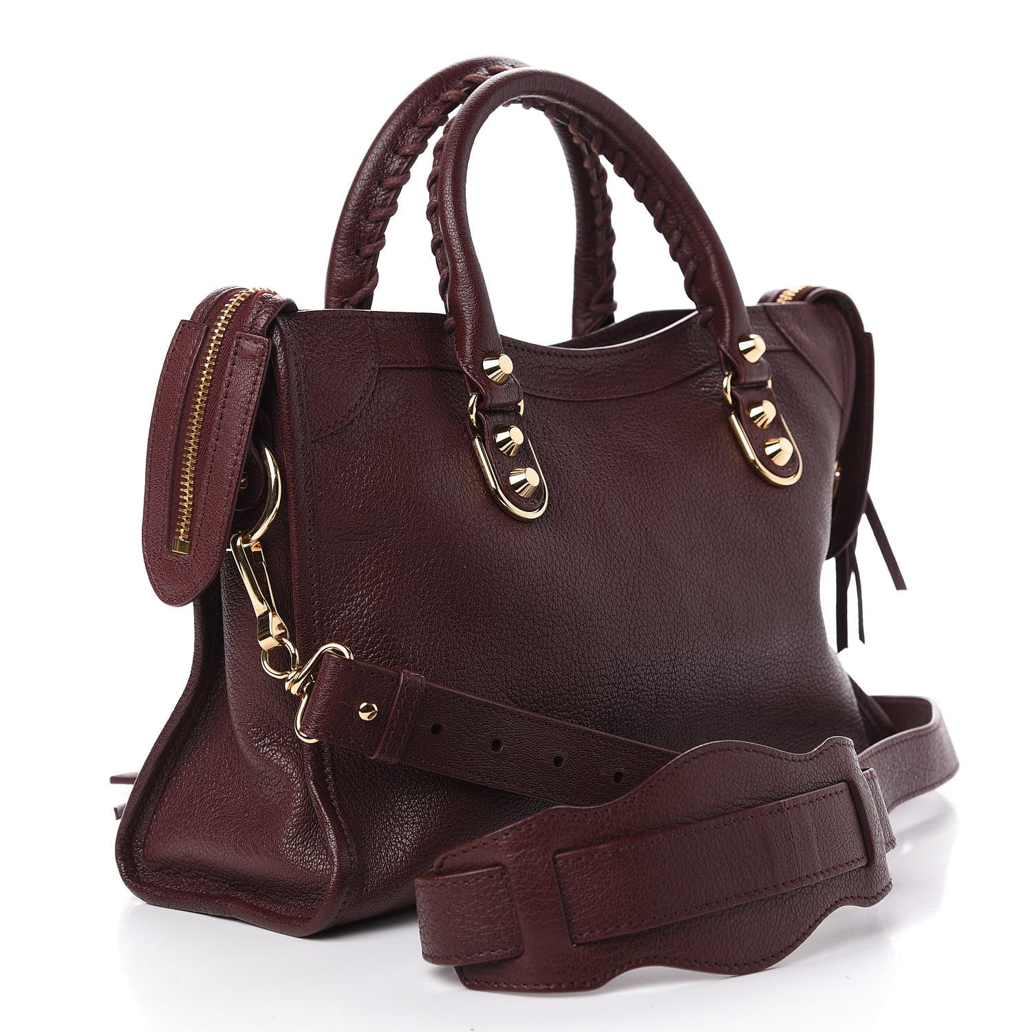 Balenciaga Chevre Gold Metallic Edge Hardware S City Rouge Pourpre 4 of 13